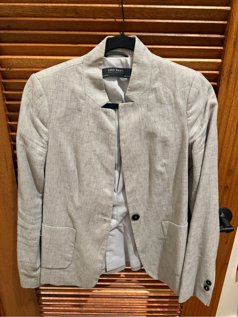 Zara Light Gray Women's Tailored Blazer